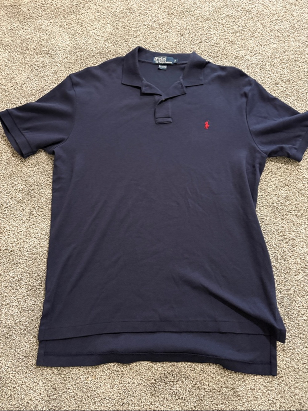 Polo by Ralph Lauren Navy Short-Sleeve Polo with Red Pony